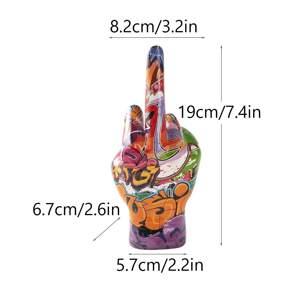 Black Gold Middle Finger Hand Gesture Figurine Pop Modern Art Decoration Accessories