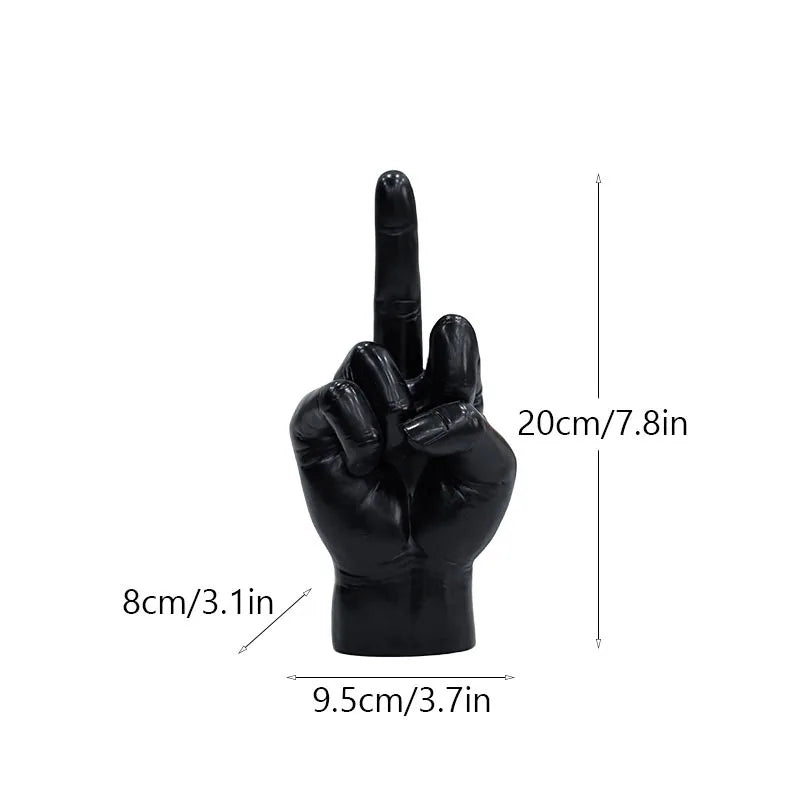 Black Gold Middle Finger Hand Gesture Figurine Pop Modern Art Decoration Accessories