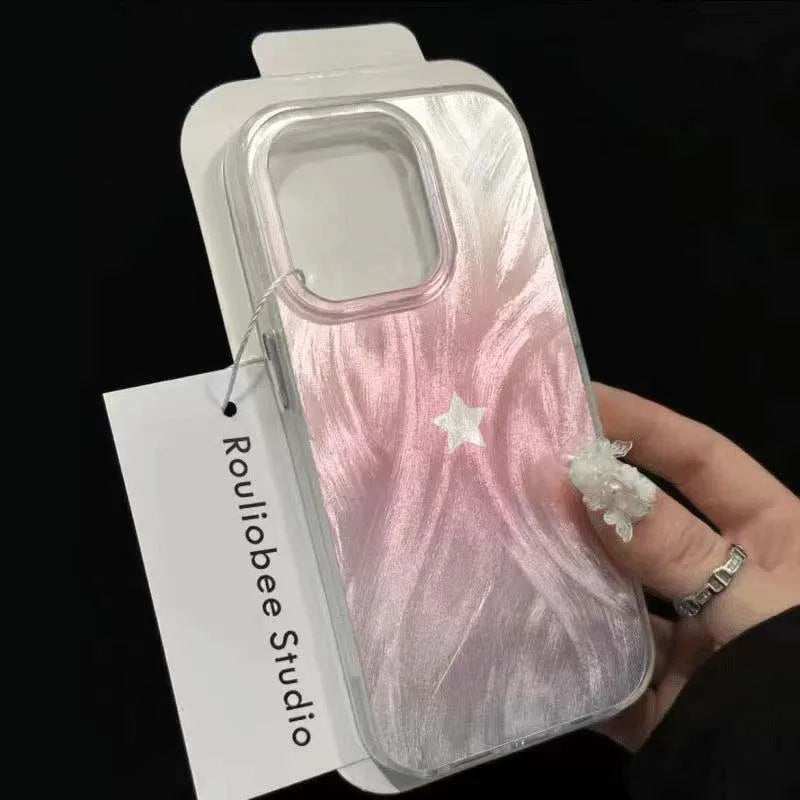 Simple Gradient Pink Heart Case for Samsung Galaxy S25 S24 S23 S22 Ultra FE