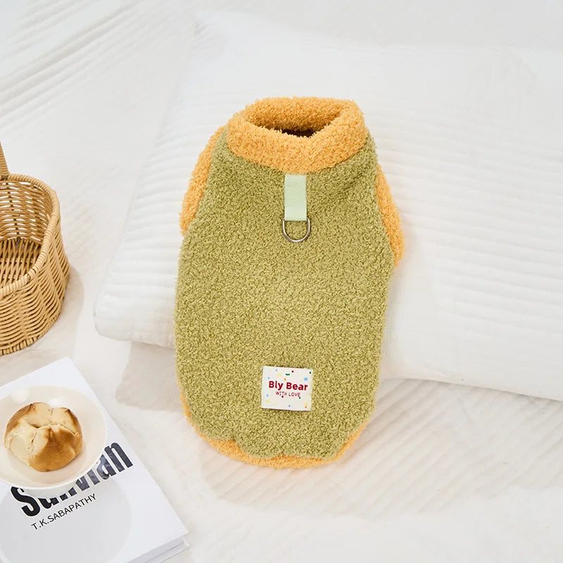 Fleece Puppy clothing for cold weather, Warm  Cat Clothes , Pet plush Sweater for outdoor walking winter coats must-have