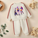 K-pop Girls Spring Clothing Set Hoodie and Side Stripe Trousers Tracksuit
