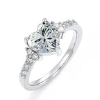 925 Sterling Silver Sparkling Zircon White Purple Elegant Love Heart Ring Party Engagement Jewellery