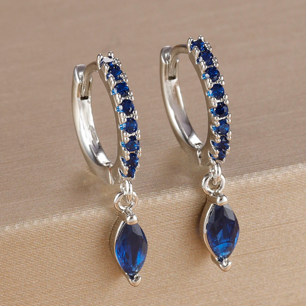 Luxury Cubic Zirconia Stainless Steel Gold Colour Horse Eye Earrings