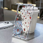 Cartoon Christmas Clear Case for iPhone 17 16 15 14 13 12 11 Pro Max XR SE2