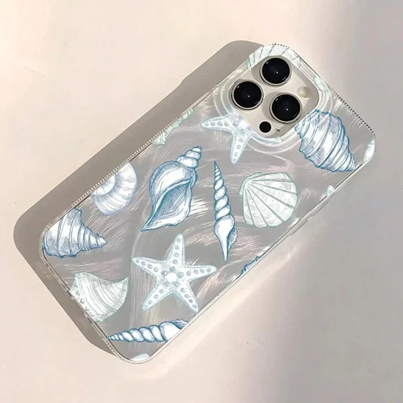 Shell Pattern Laser Case for Samsung A55 A54 A35 A16 S25 S24 S23 Ultra S22