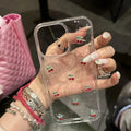 Glitter Diamond 3D Cherry Sequins Clear Case for iPhone 17 16 15