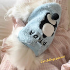 Plush Cat Vest Escape-Proof Winter Kitten Sweater with Leash Attachment