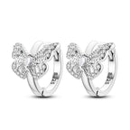 925 Sterling Silver Bees Butterflies Zircon Circle Hoop Earrings Jewellery Gift