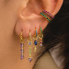 Cubic Zirconia Water Drop Hoop Earring Stainless Steel Geometry