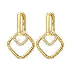 925 Sterling Silver Simple Diamond Shaped Ear Hook Hoop Earrings Jewellery