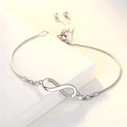 Pretty Crystal Bracelet 925 Sterling Silver Women Valentine's Day Gift