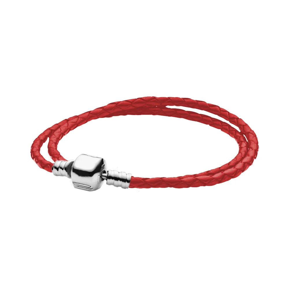 For Women 925 Sterling Silver Moments Heart Closure Bracelet Classic Snake Chain Jewelry Gift Fit Original Charm DIY