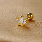 1pc Stainless Steel Moon Cross Stud Tiny Zirconia Rook Tragus Helix Piercing