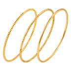 Women Bangle Bracelet Stainless Steel, 18k Gold Plated 2mm Stackable Glossy Thin Jewelry