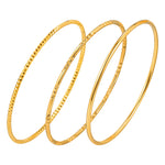 Women Bangle Bracelet Stainless Steel, 18k Gold Plated 2mm Stackable Glossy Thin Jewelry