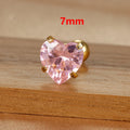 1PC Simple Pink Cubic Zirconia Heart Small Stud Earrings Steel