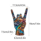 Graffiti Rock On Hand Figurines Rock and Roll Decor Bookshelf Modern Pop Art Gift