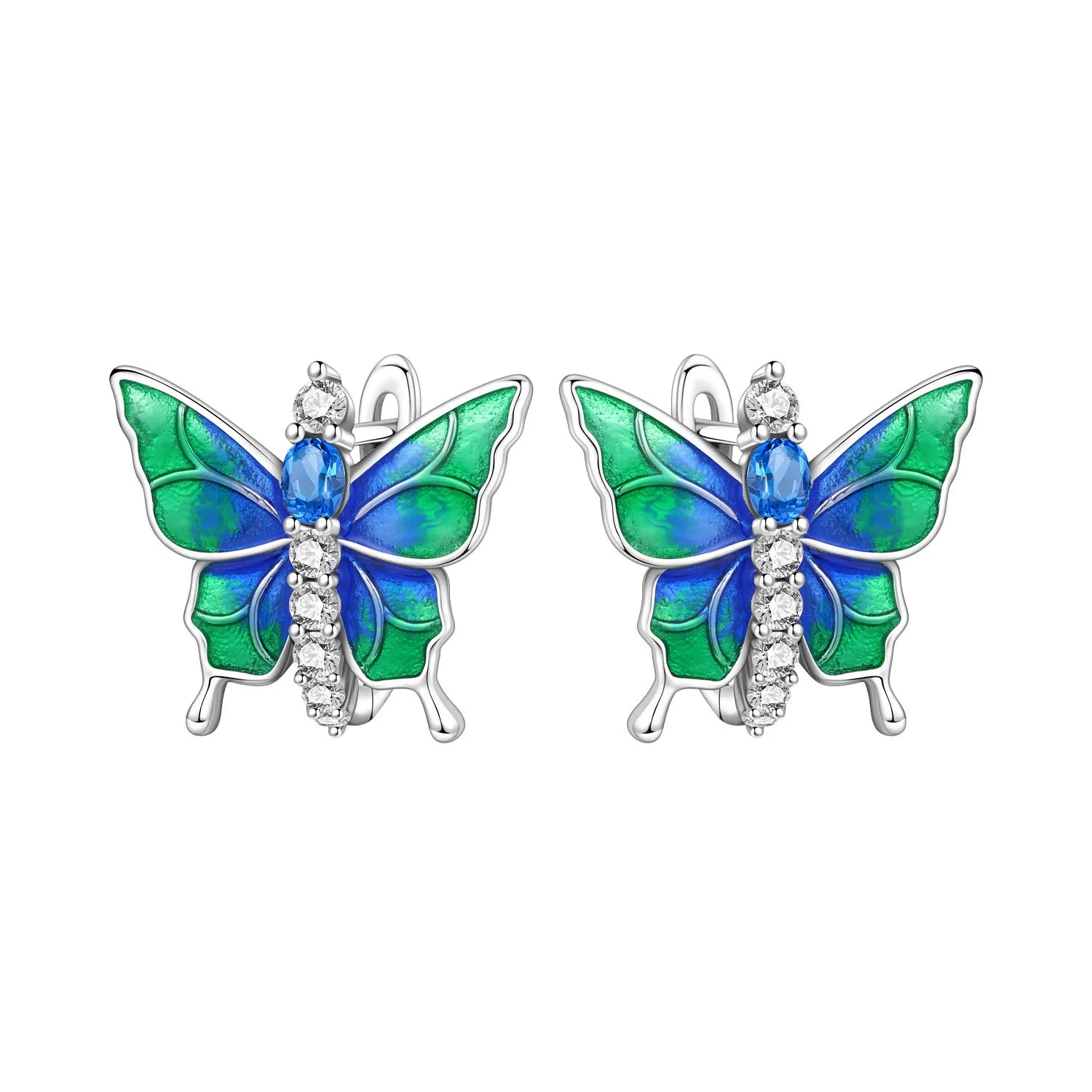 925 Sterling Silver Gradient Dragonfly Insect Drop Earrings Anniversary Gift