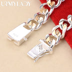 10mm Gold & Silver Chain Bracelet Men Women Noble Wedding Fashion Jewellery