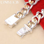 10mm Gold & Silver Chain Bracelet Men Women Noble Wedding Fashion Jewellery