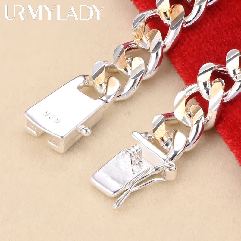 10mm Gold & Silver Chain Bracelet Men Women Noble Wedding Fashion Jewellery