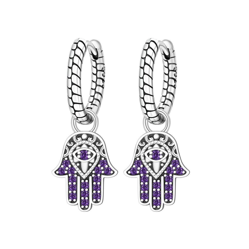 925 Sterling Silver Religious Demon Evil Eye Zircon Stud Earrings Gift