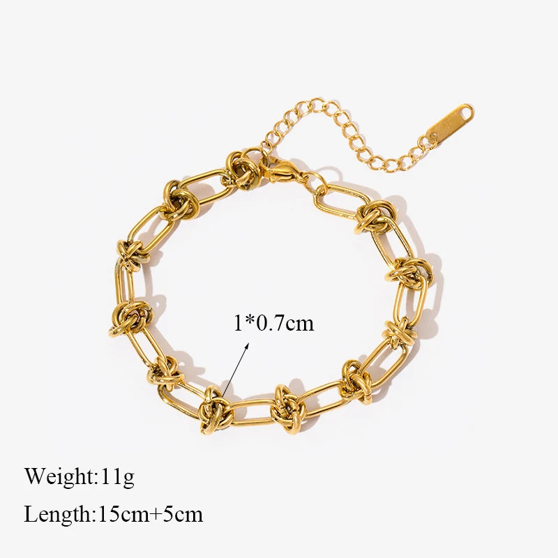 Gold Colour Stainless Steel Link Chain Bracelet Non-Fading Jewellery