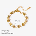 Gold Colour Stainless Steel Link Chain Bracelet Non-Fading Jewellery