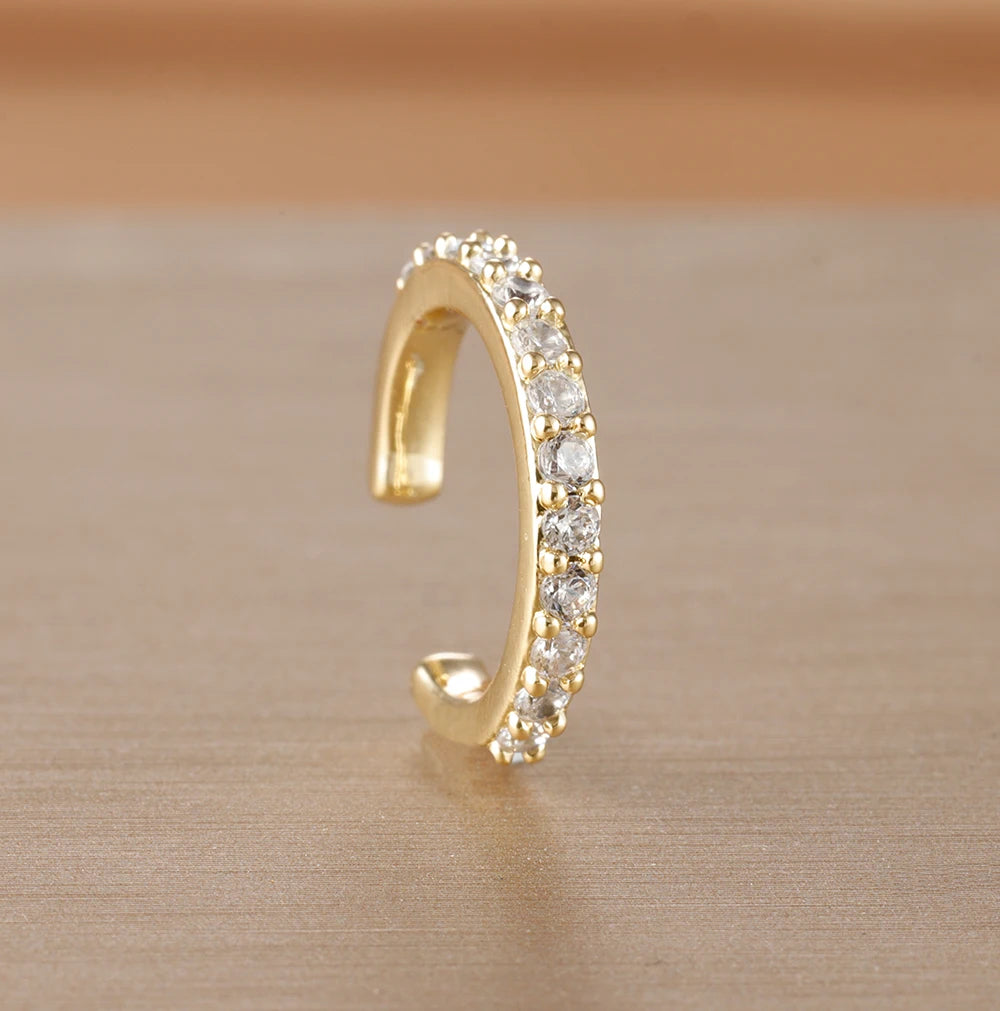 1PC Simple Metal Crystal Ear Cuff Non Piercing Fake Cartilage Clip