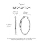 925 Sterling Silver Minimalist Staggered Circular Hoop Earrings Birthday Gift
