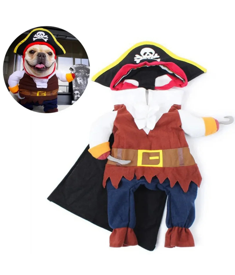 Halloween Pirate Pet Costume Funny Dog Cat Cosplay Outfit