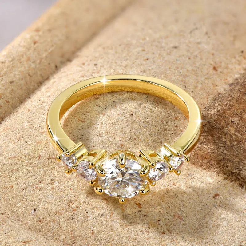 1.0ct D Moissanite Ring 14K Gold Filled Six Claws Classic Finger Band 2026