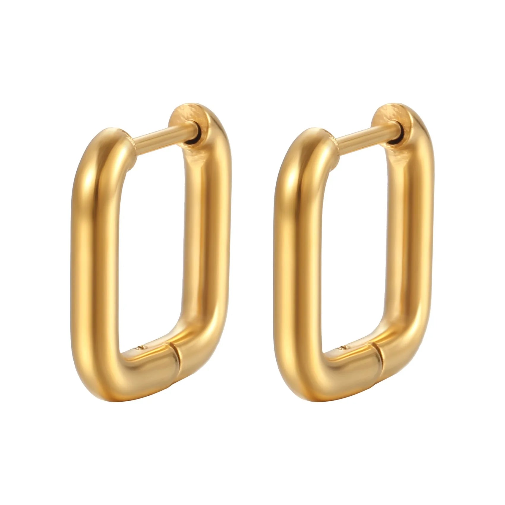 Fashion Minimalist Gold Colour Stainless Steel Heart Earrings Punk