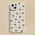 Black Bow Phone Case for iPhone 16 15 14 13 12 11 Pro Max SE