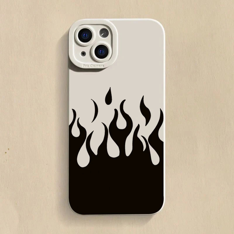 Fashion Black Flame Case for Samsung Galaxy S24 S23 Ultra A54 A34