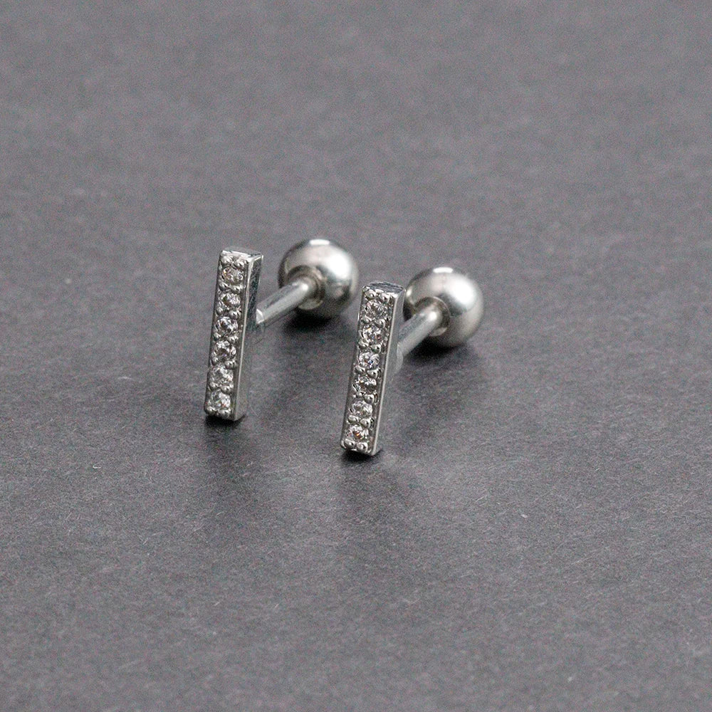 Fashion Stainless Steel Zircon Chain Hoop Earrings Helix Tragus