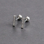 Fashion Stainless Steel Zircon Chain Hoop Earrings Helix Tragus