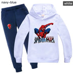 Kids Spiderman Print Hoodie & Pants Suit Boys Girls Casual Clothing Set