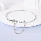 925 Sterling Silver Forever Love Peach Heart Bracelets Star Moon Airplane Earth Bracelets For Women Fit DIY Charms Party Jewelry
