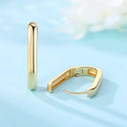 925 Sterling Silver Simple Gold U-shaped Versatile Hoop Earrings Birthday Gift