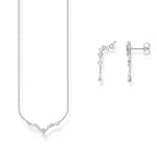 Water Drop Necklace & Earrings Set Ice Crystals 925 Sterling Silver Gift