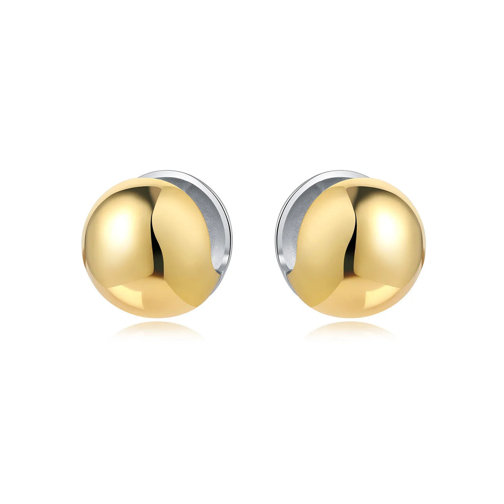 925 Sterling Silver Elegant Golden French Organ Hoop Earrings Trendy Jewellery