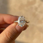 925 Sterling Silver Zircon Gorgeous Shiny Oval Stone Ring Engagement Wedding Luxury Jewellery