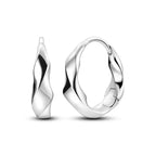 925 Sterling Silver Minimalist Designed Hoop Earrings Fine Birthday Gift