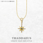Royalty Star Charm Necklace Lucky Golden 925 Sterling Silver Women Men Gift