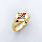 Colourful Stones Nature Ring 925 Sterling Silver Spring Bohemia Jewellery
