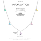 2025 New 925 Sterling Silver Necklace Zircon Heart Butterfly Simple Necklaces For Women Anniversary Birthday Jewelry Gift Female