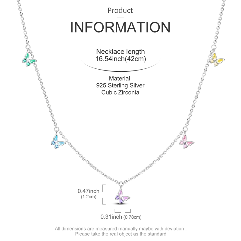 2025 New 925 Sterling Silver Necklace Zircon Heart Butterfly Simple Necklaces For Women Anniversary Birthday Jewelry Gift Female