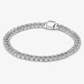 New 925 Silver Sparkling Heart to Heart Double Loop Leather Rope Weaving Bracelet Fashion DIY Charm Exquisite Jewelry Gift