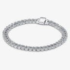 New 925 Silver Sparkling Heart to Heart Double Loop Leather Rope Weaving Bracelet Fashion DIY Charm Exquisite Jewelry Gift